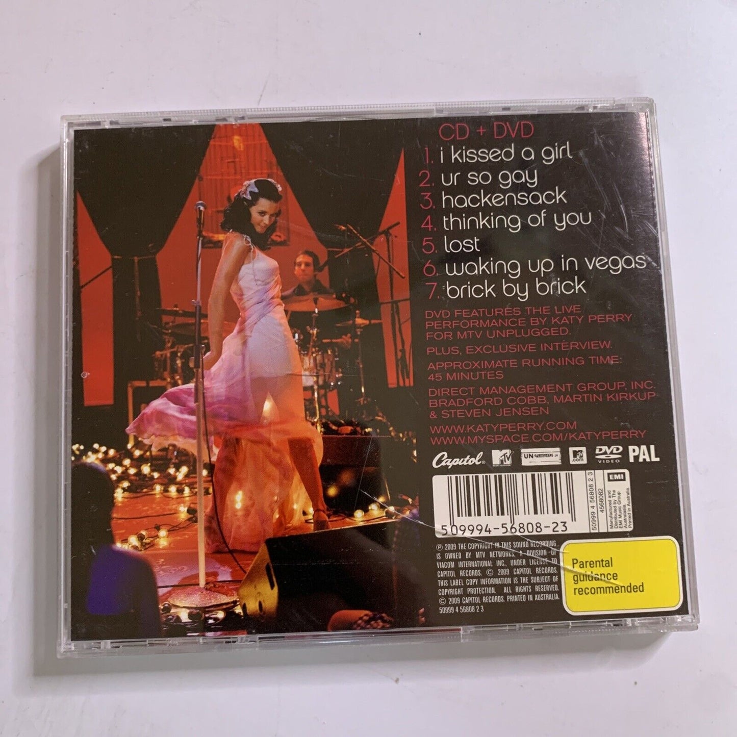 Katy Perry: MTV Unplugged (CD +DVD, 2009) Limited Ed. Album All Regions