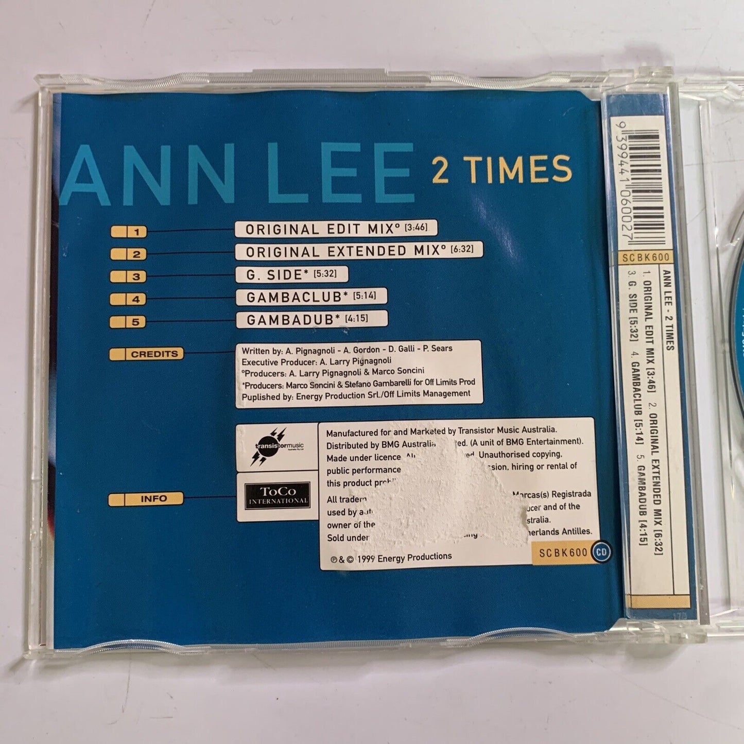 Ann Lee – 2 Times (CD, 1999) Single