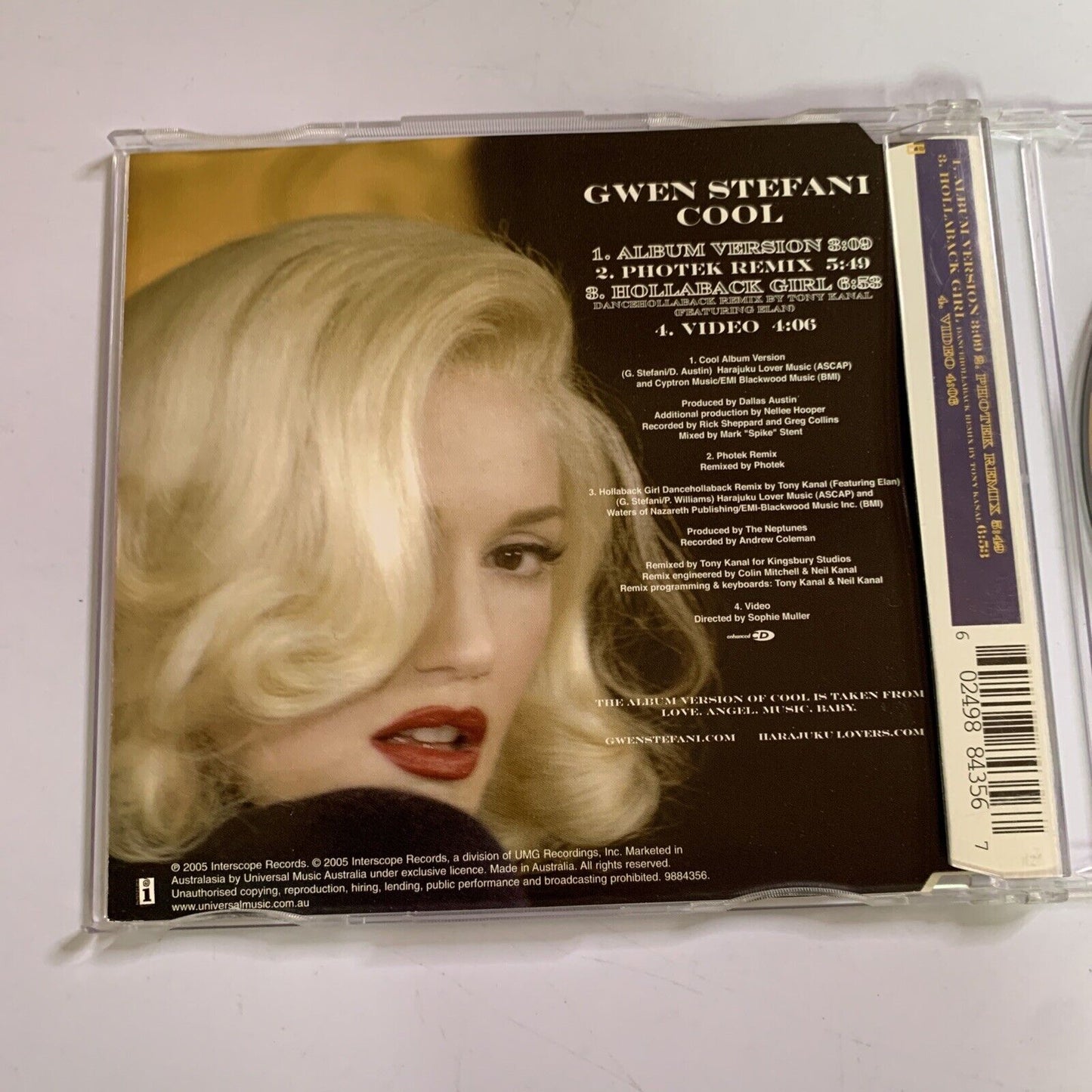 Cool by Gwen Stefani (CD, 2005, Enhanced CD) Single Interscope Records