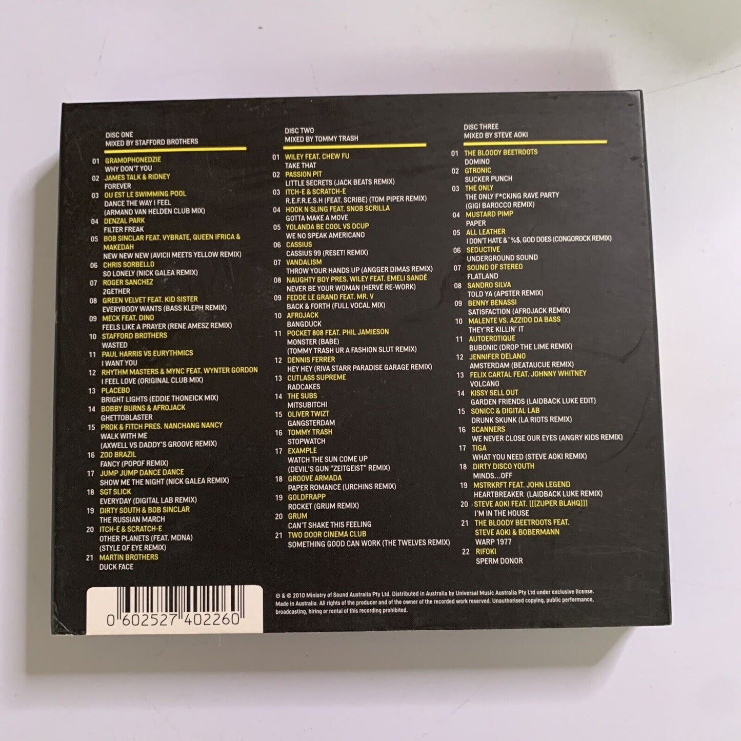 Stafford Brothers, Tommy Trash & Steve Aoki – Sessions Seven (CD, 2010, 3-Disc)