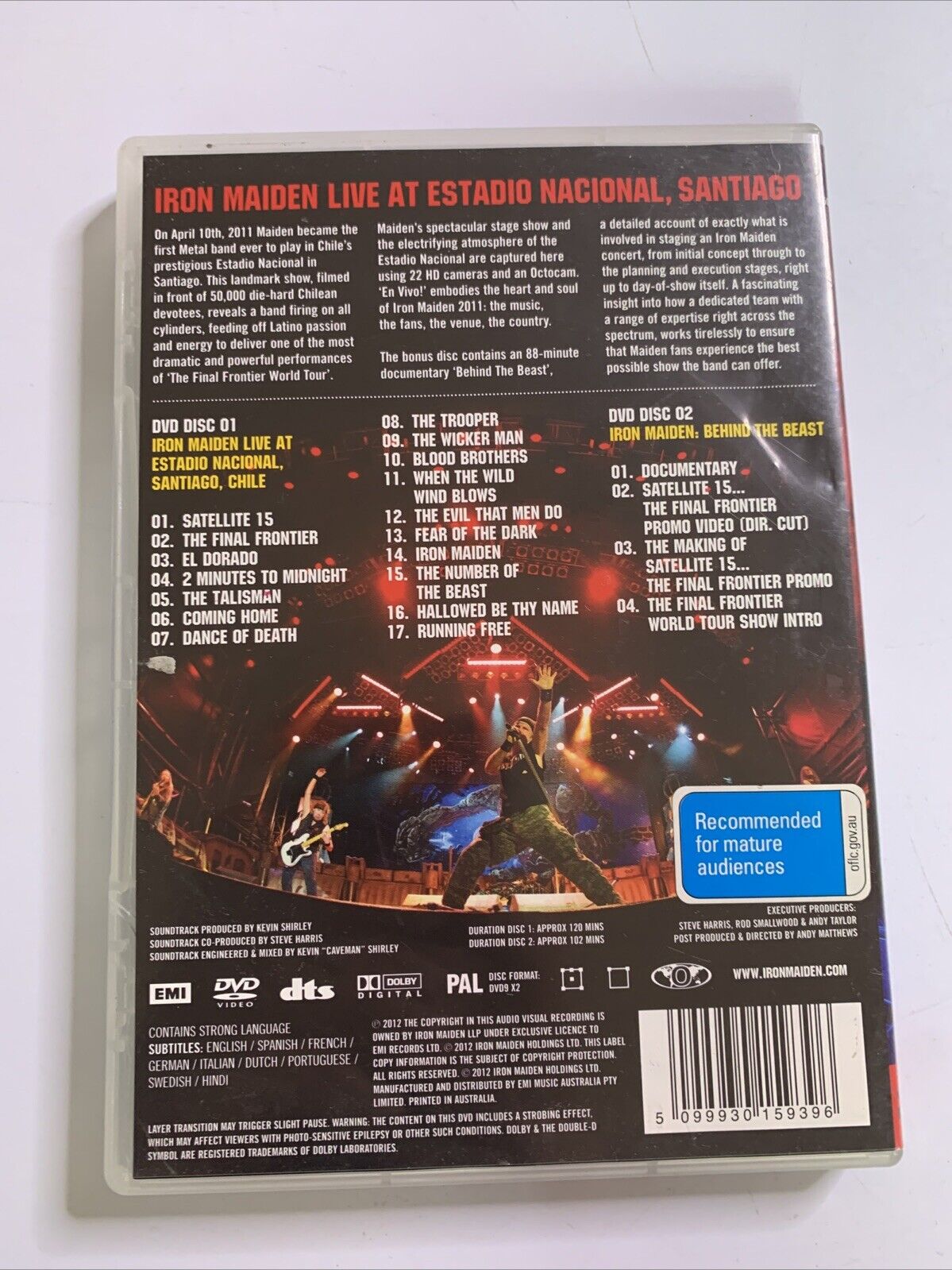 Iron Maiden En Vivo! Live At Estadio Nacional Santiago (DVD, 2012, 2-Disc)