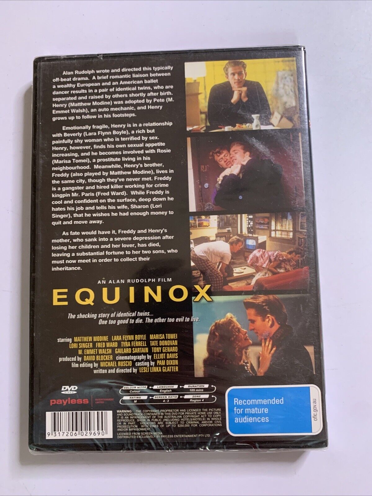 Equinox (DVD, 1992) Matthew Modine, Lara Flynn Boyle, Fred Ward Region 4 NEW
