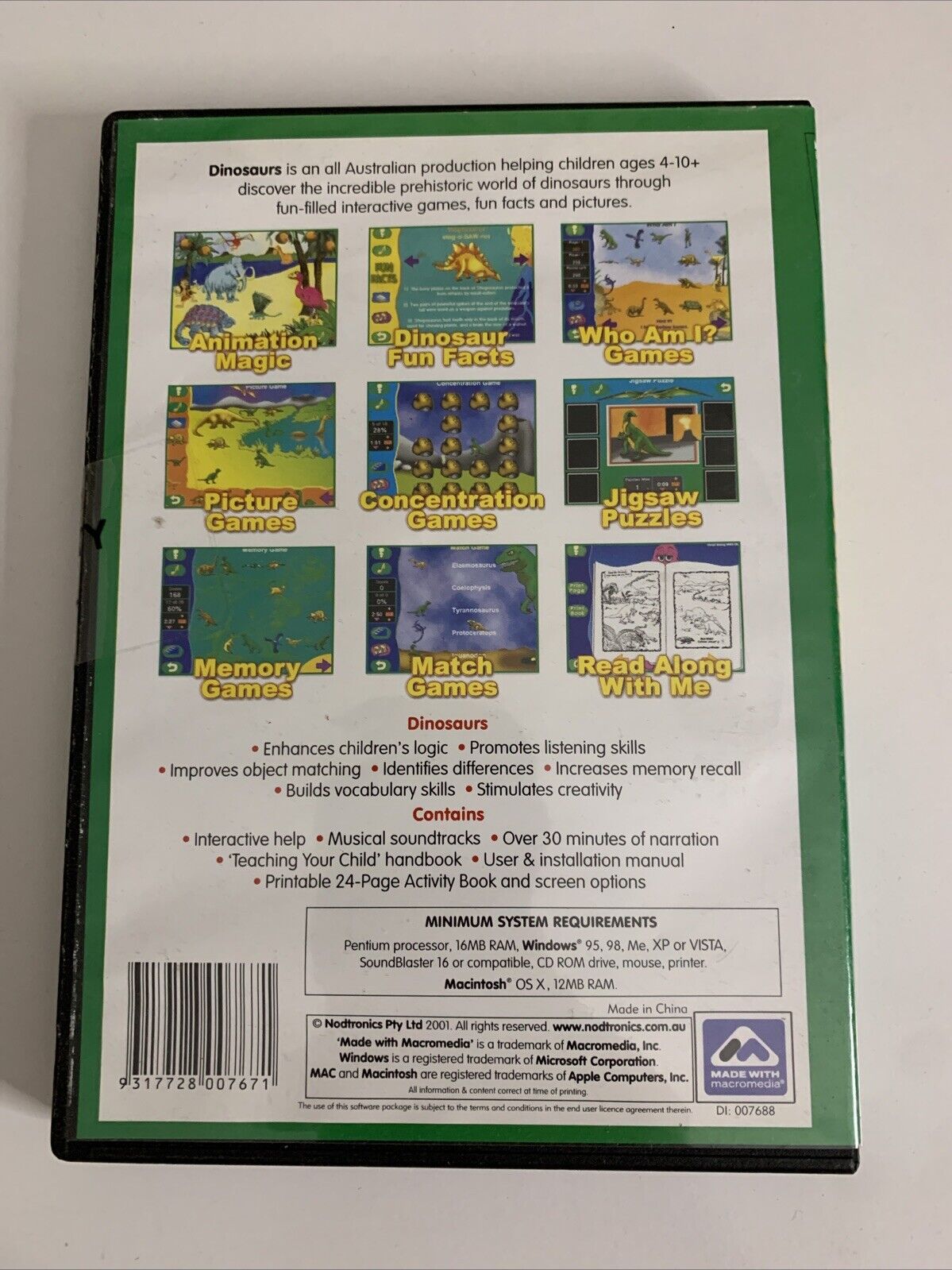 Dinosaurs: Kids Interactive Software PC Windows Educational Game NEW