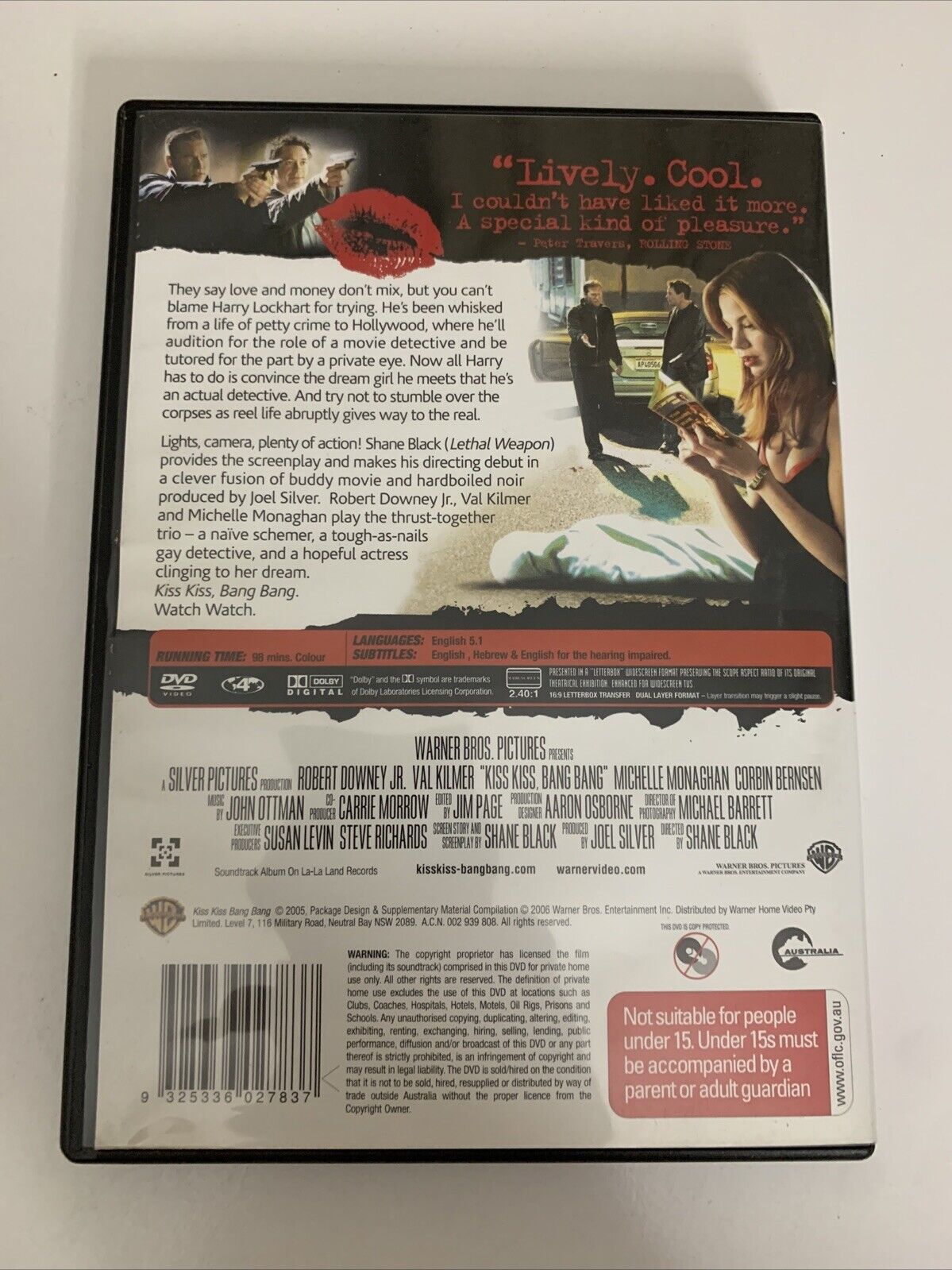 Kiss Kiss Bang Bang (DVD, 2005) Robert Downey Jr., Val Kilmer Region 4