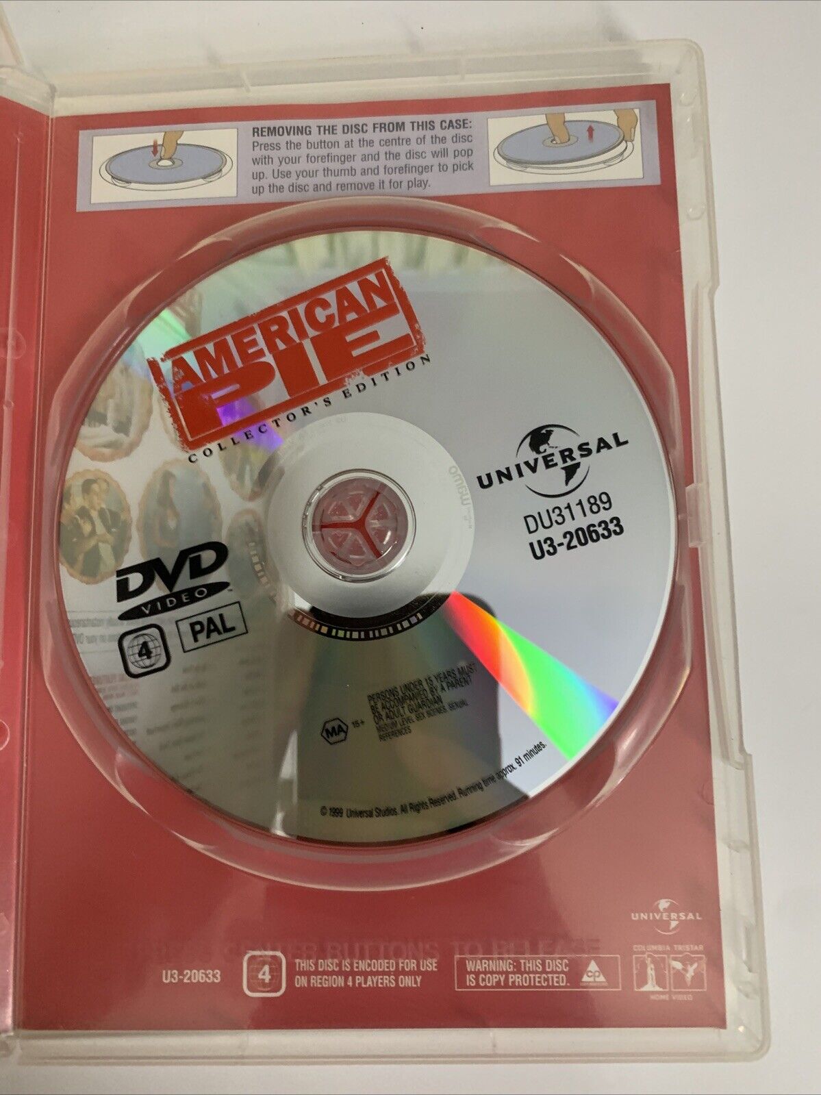 American Pie Collector's Edition (DVD, 1999) Region 4