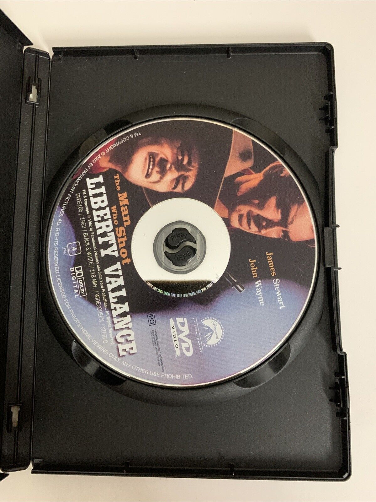 The Man Who Shot Liberty Valance (DVD, 1962) John Wayne Lee Marvin James Stewart