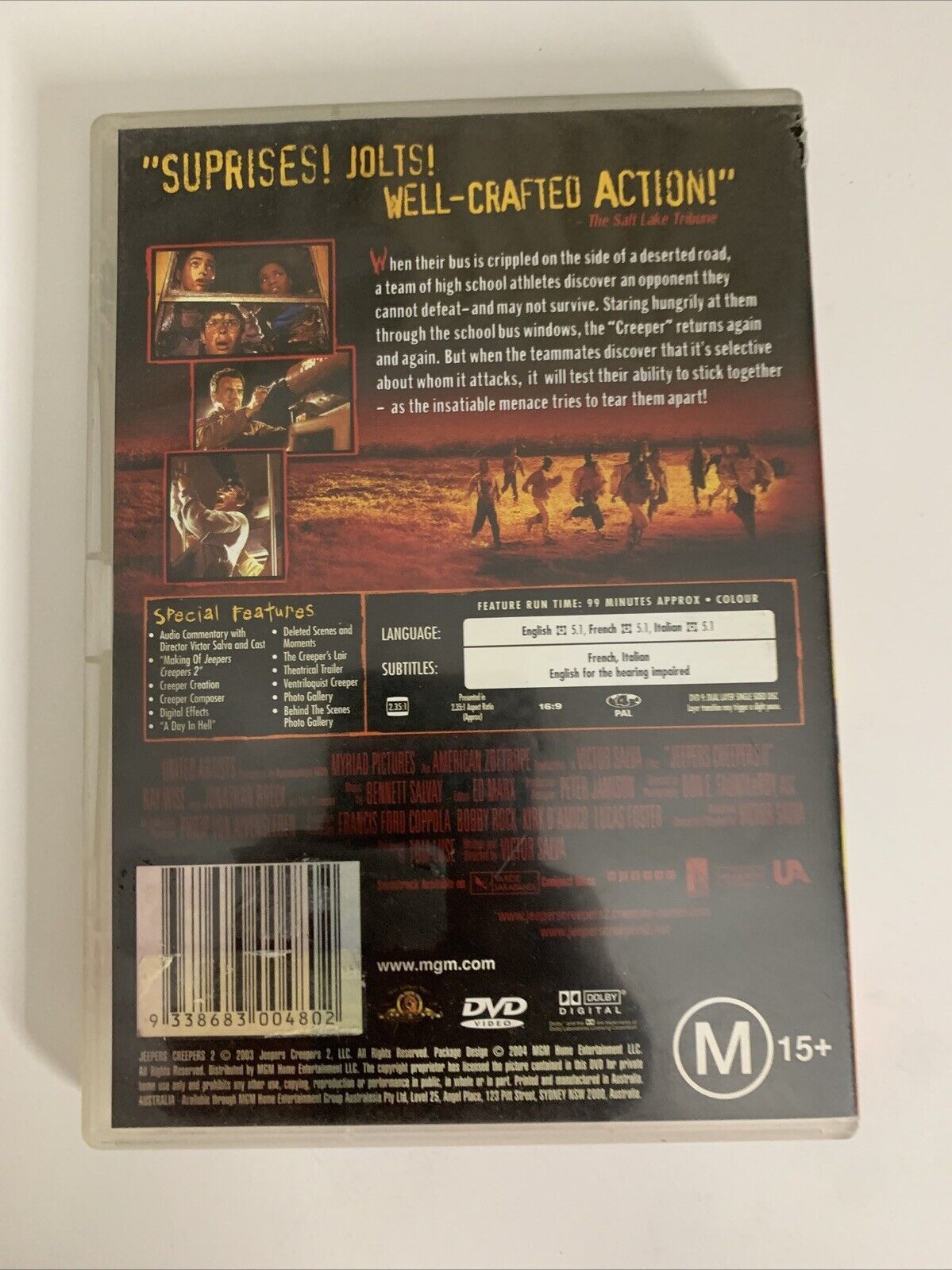 Jeepers Creepers 2 Special Edition (DVD, 2003) Ray Wise, Jonathan Breck Region 4