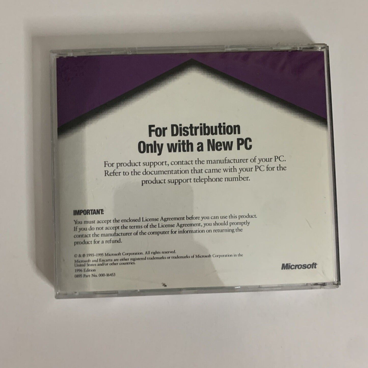 Microsoft Encarta 96 Encyclopedia PC Windows CD-ROM 1996