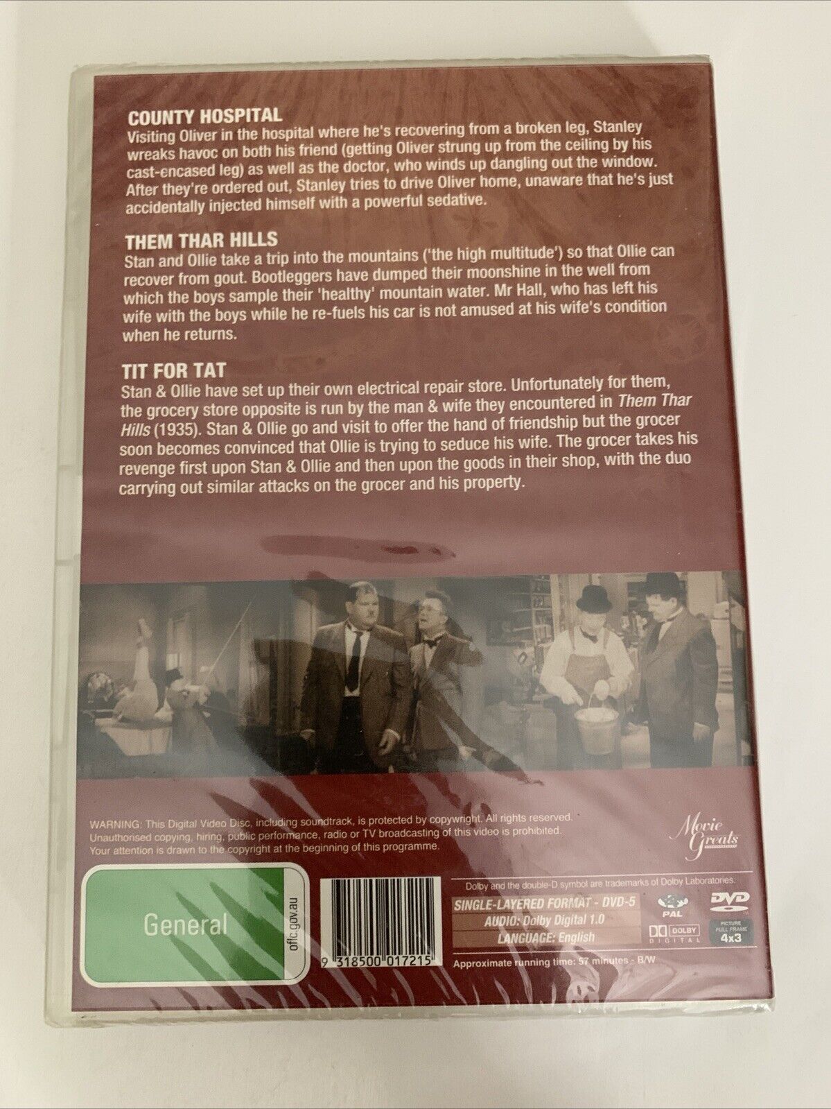 County Hospital / Them Thar Hills / Titi For Tat (DVD,1932) Laurel and Hardy NEW