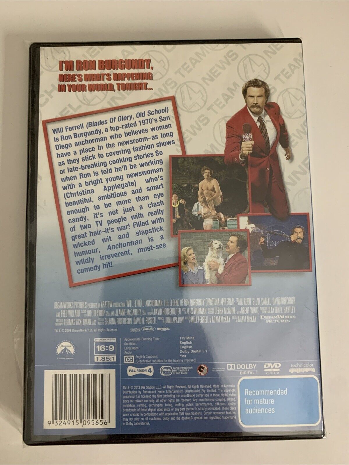Anchorman The Legend of Ron Burgundy (Special Edition, DVD, 2004) Region 4 NEW