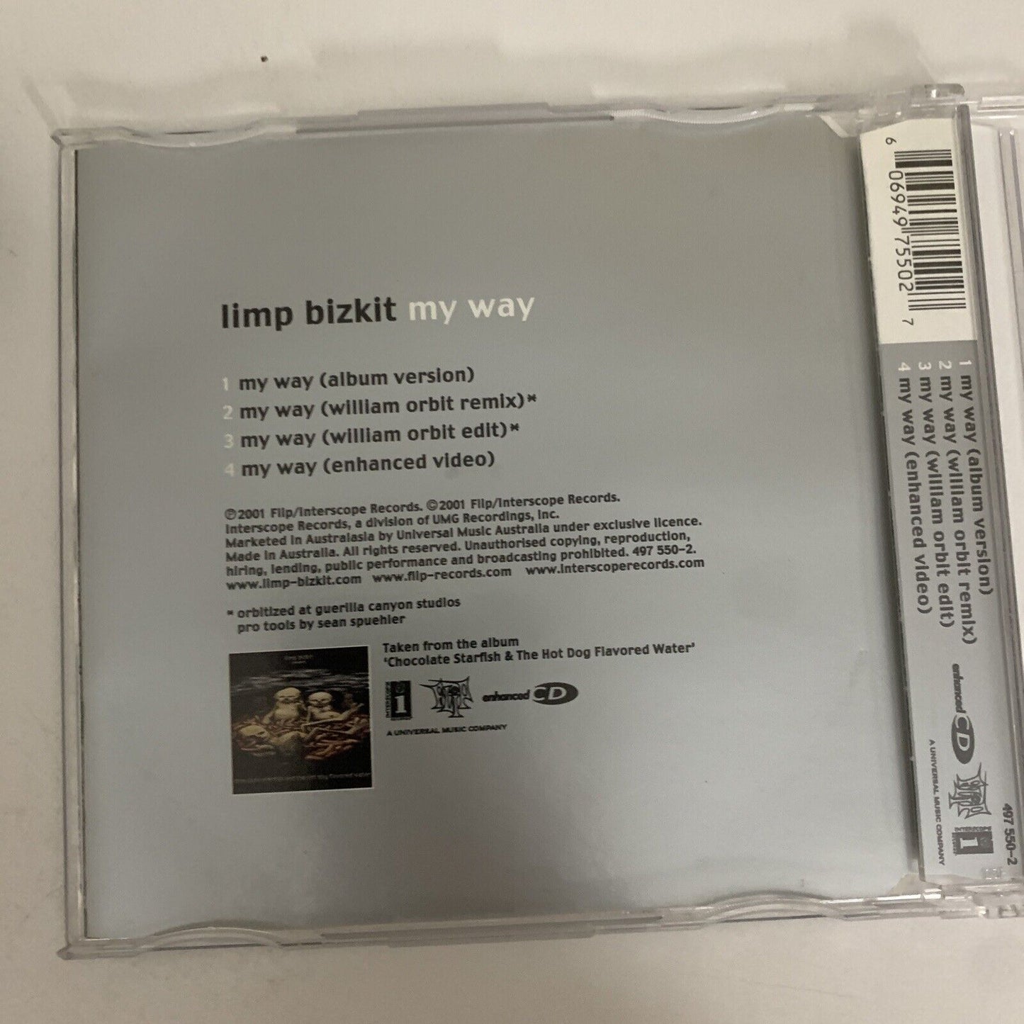 My Way by Limp Bizkit (CD, 2001) SIngle Enhanced