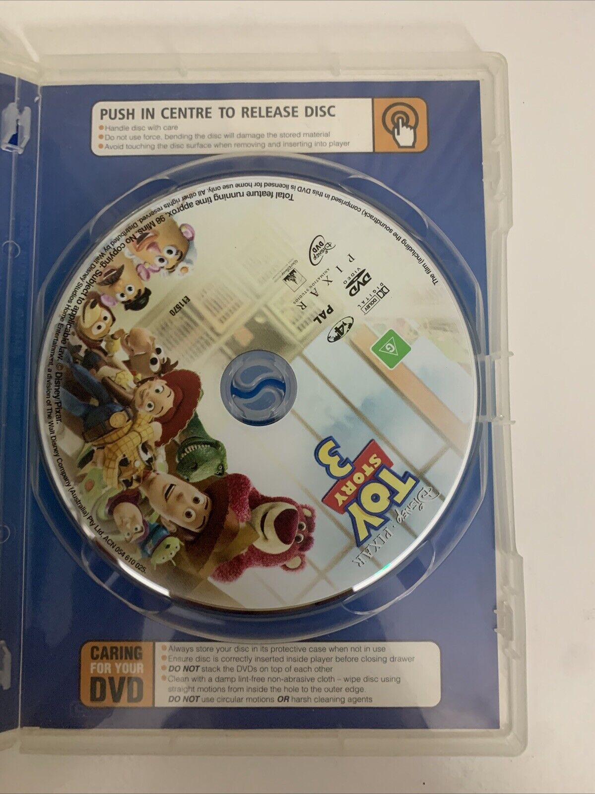Toy Story 3 (DVD, 2010) Disney Pixar Animated Film Region 4