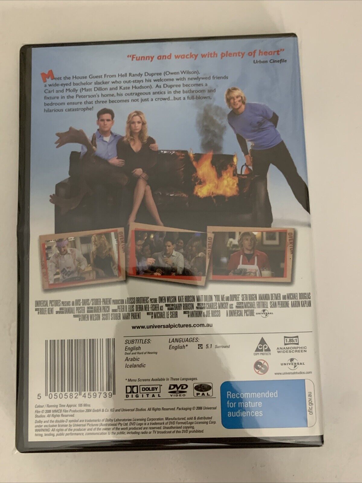 You, Me and Dupree (DVD,2006) Matt Dillon, Kate Hudson, Owen Wilson Region 4 NEW