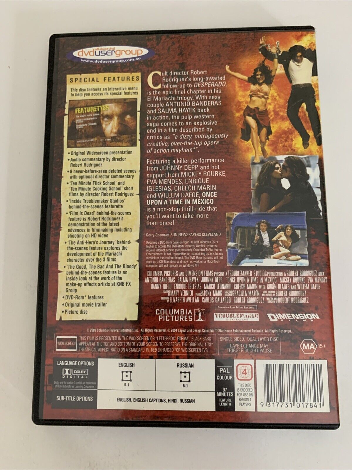 Once Upon A Time In Mexico (DVD, 2003) Antonio Banderas, Johnny Depp Region 4