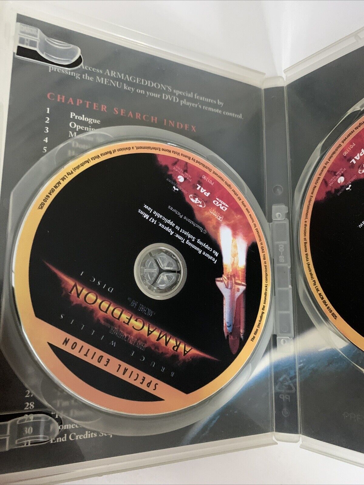 Armageddon Director's Cut (DVD, 1998, 2-Disc) Bruce Willis, Ben Affleck Region 4