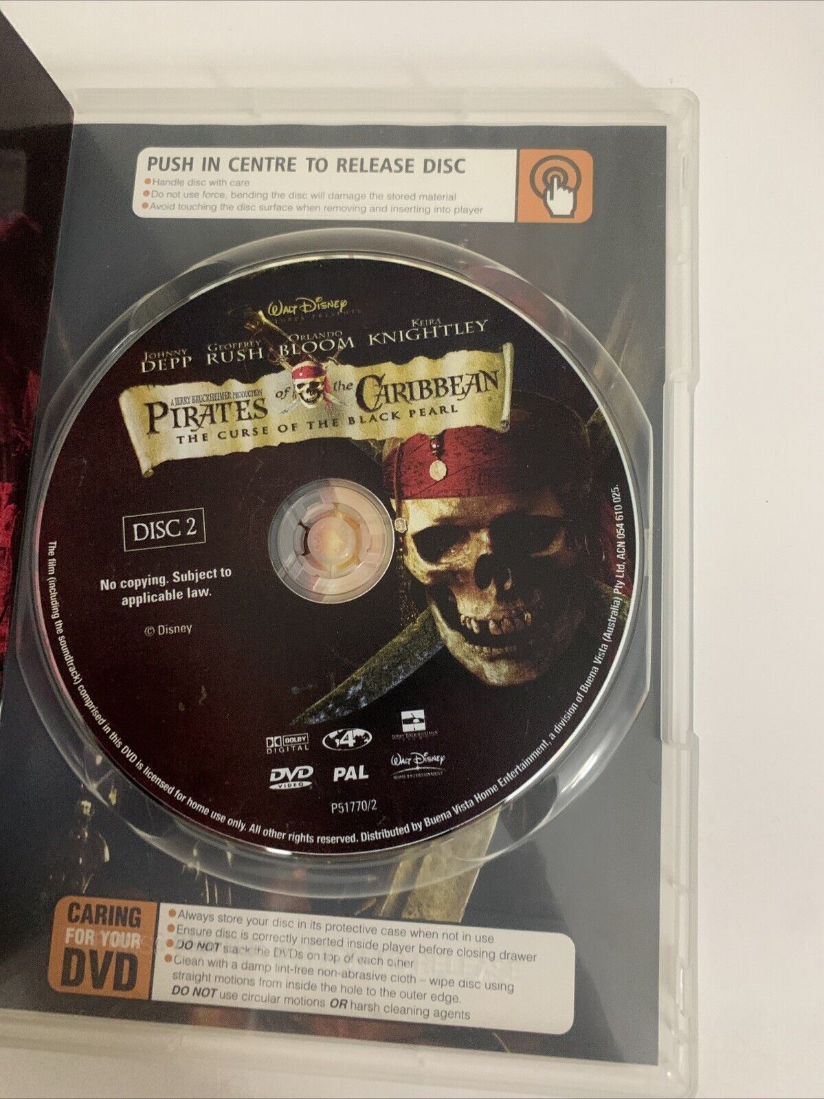 Pirates Of The Caribbean Curse Of The Black Pearl (DVD, 2003, 2-Disc) Region 4