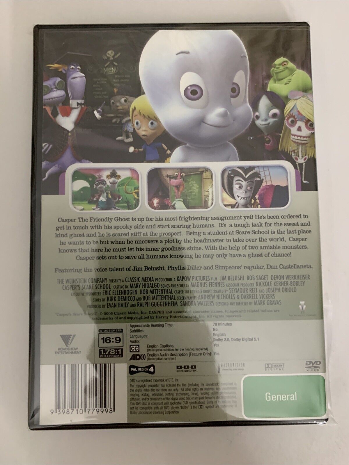 Casper's Scare School (DVD, 2006) Animated Film Region 4 NEW