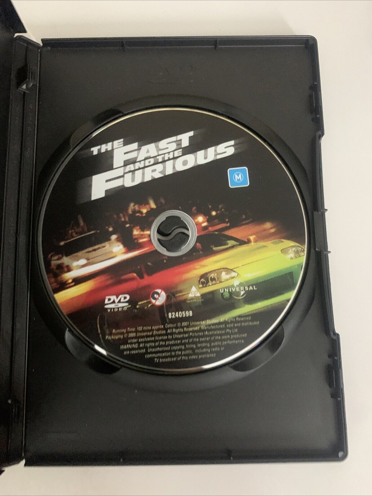 The Fast and the Furious (DVD, 2001) Paul Walker, Rick Yune, Vin Diesel Region 4