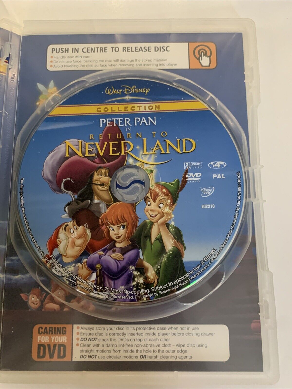 Peter Pan Return to Never Land (DVD, 2002) Disney Animation Film Region 4