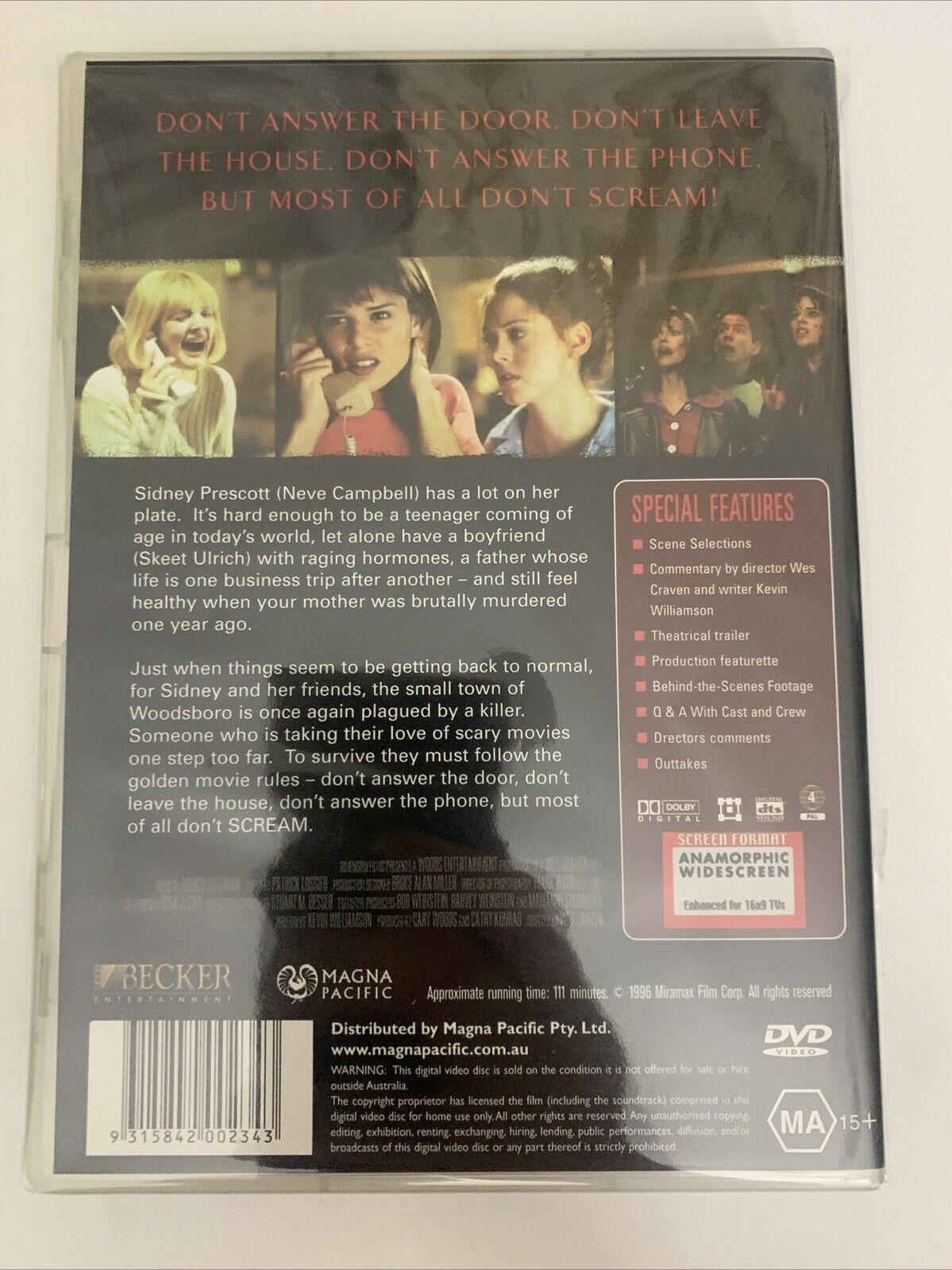 Scream (Collector's Edition, DVD, 1996) Neve Campbell, Skeet Ulrich Region 4 NEW