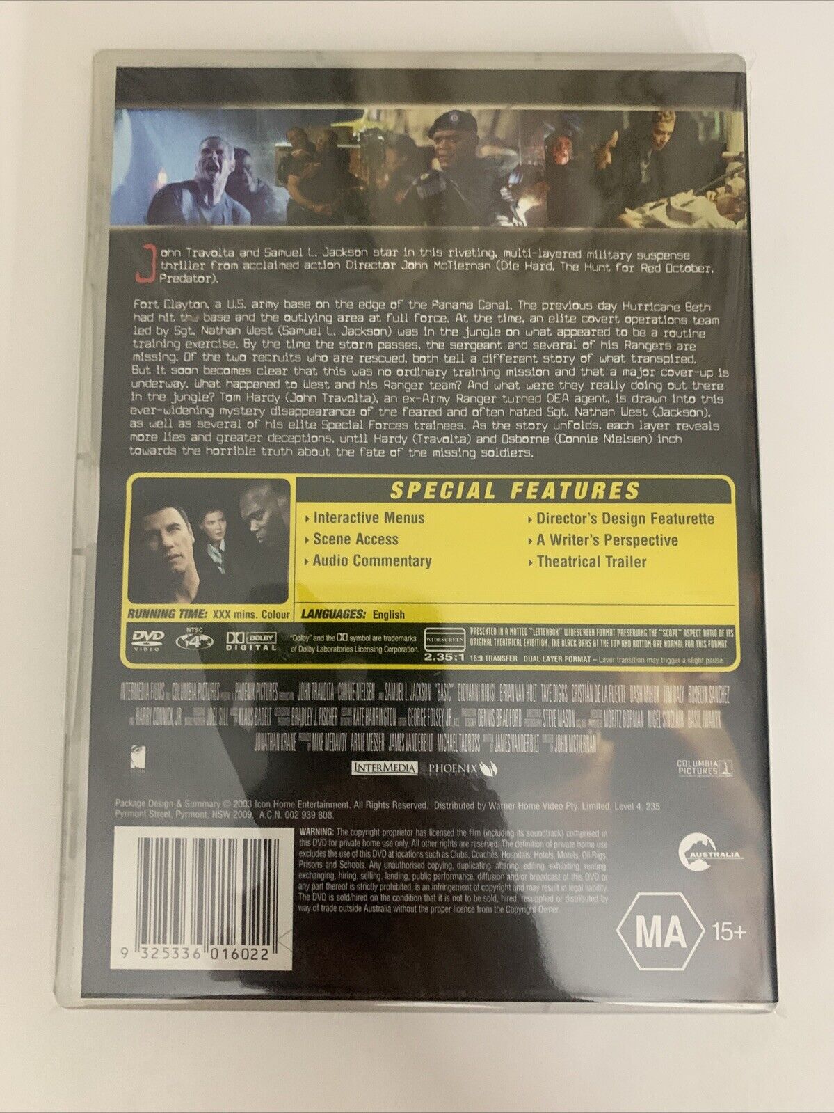 Basic (DVD, 2003) Samuel L Jackson, John Travolta, Harry Connick Jr Region 4 NEW