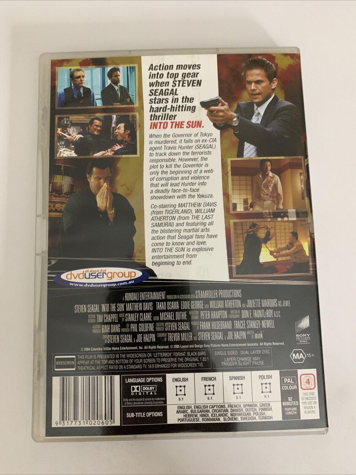 Into the Sun (DVD, 2004) Steven Seagal Region 4
