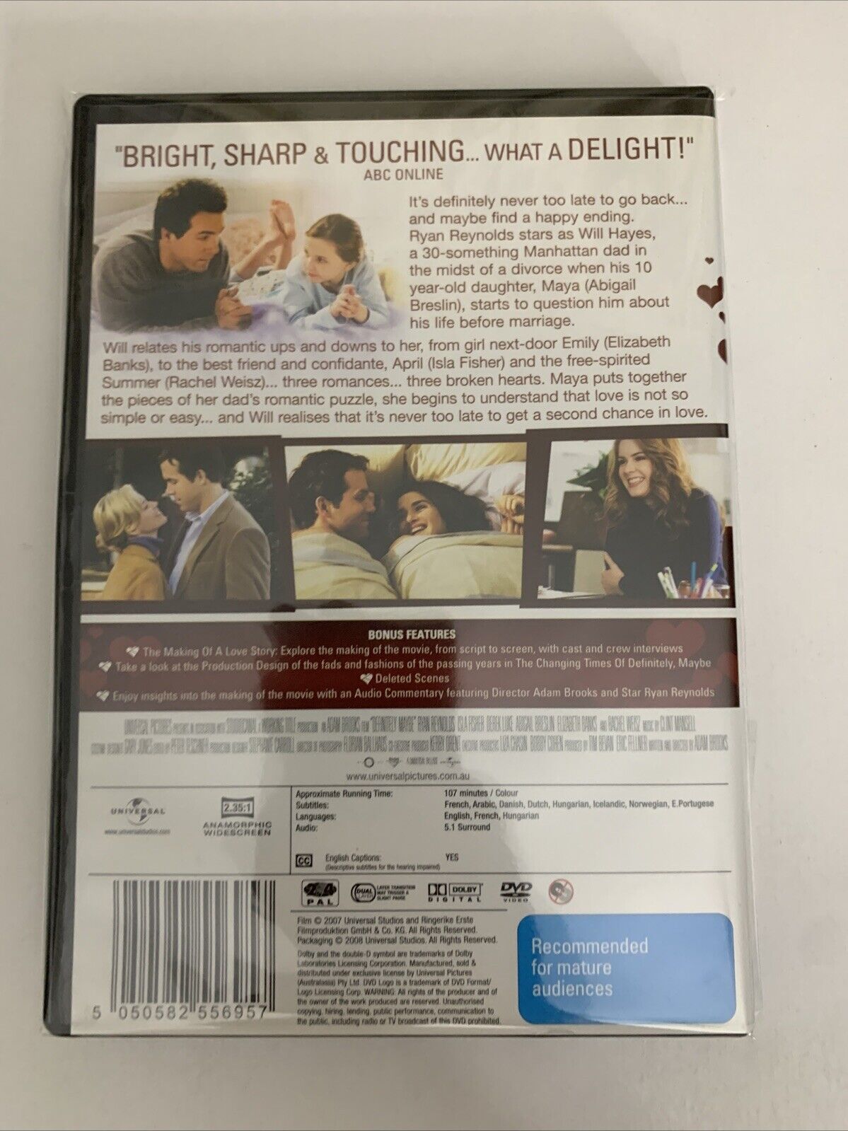 Definitely, Maybe (DVD, 2008) Rachel Weisz, Ryan Reynolds Region 4 NEW
