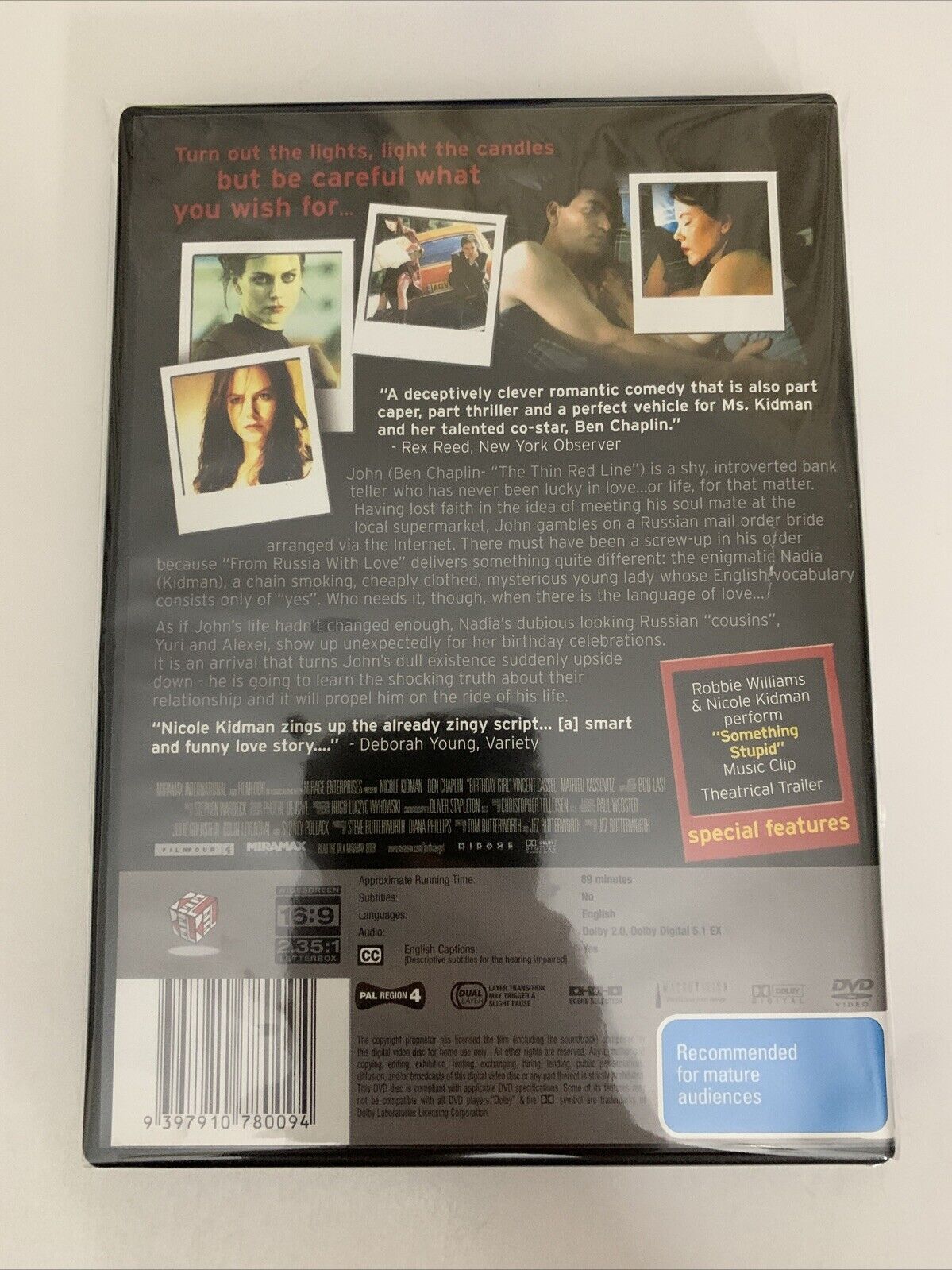 Birthday Girl (DVD, 2002) Nicole Kidman, Mathieu Kassovitz Region 4 NEW