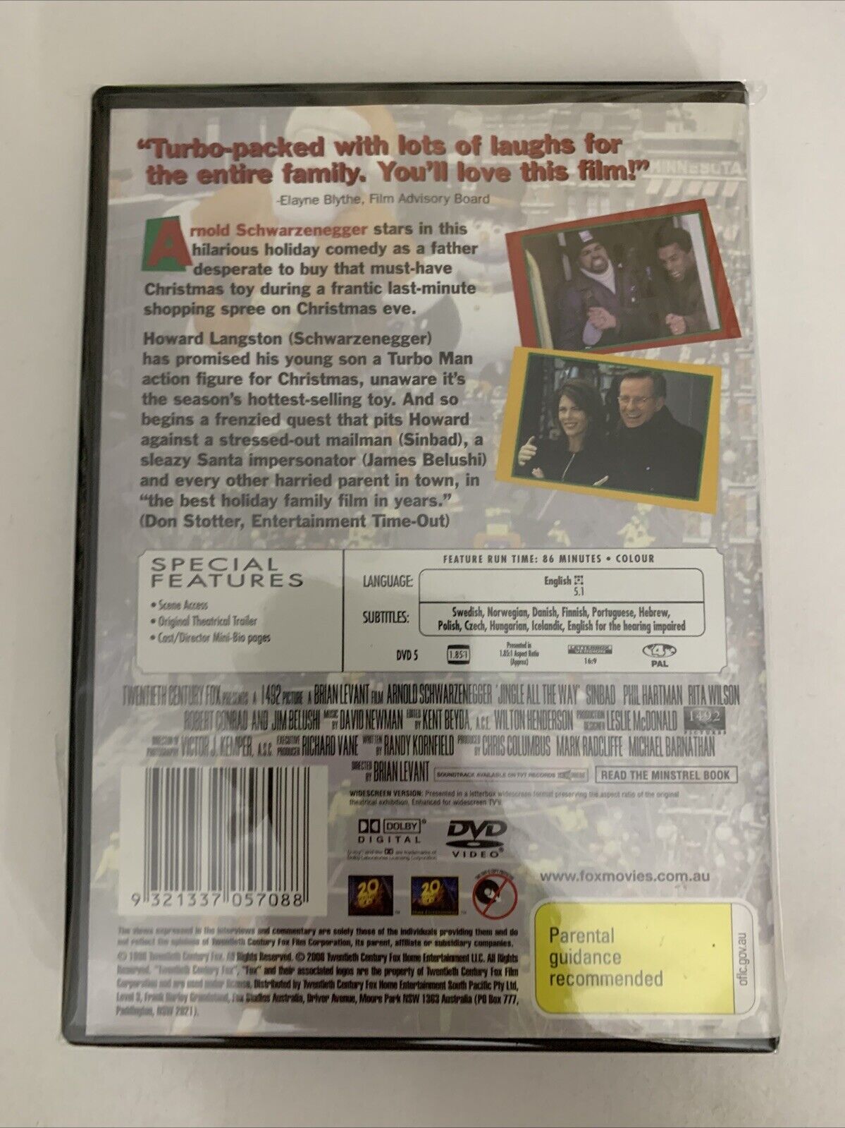 Jingle All The Way (DVD, 1996) Arnold Schwarzenegger, Sinbad, Phil Hartman NEW