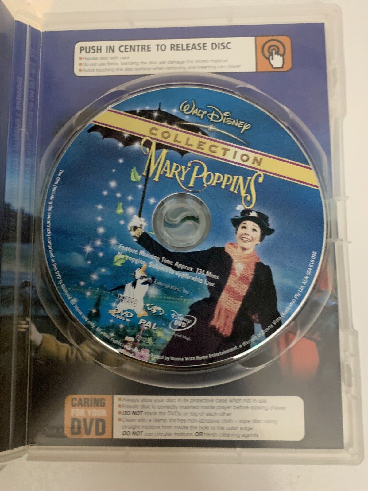 Mary Poppins (DVD, 1964) Walt Disney Film Julie Andrews Region 4