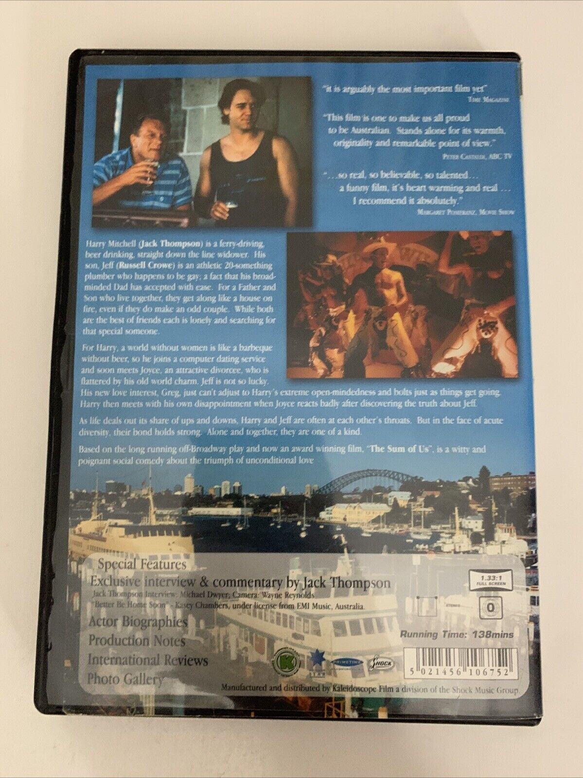 The Sum of Us (DVD, 1994) Jack Thompson, Russell Crowe All Regions