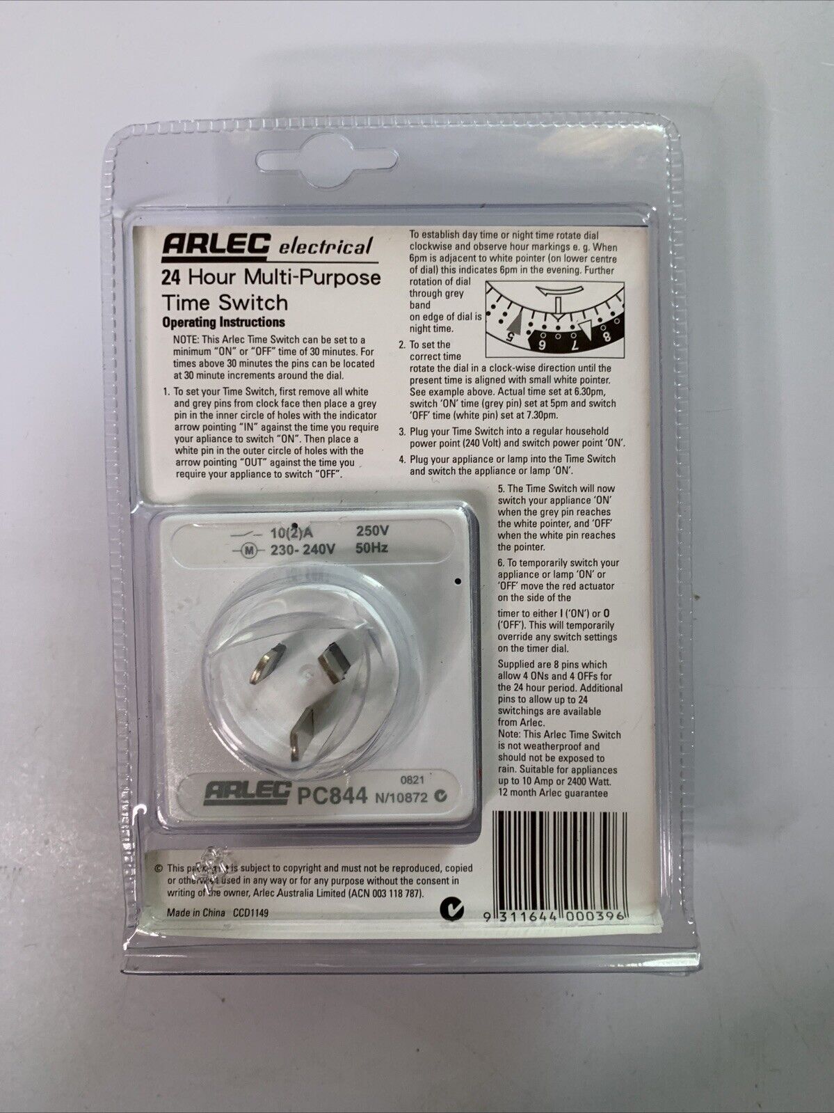 ARLEC Electrical 24 Hour Multipurpose Time Switch Timer NEW