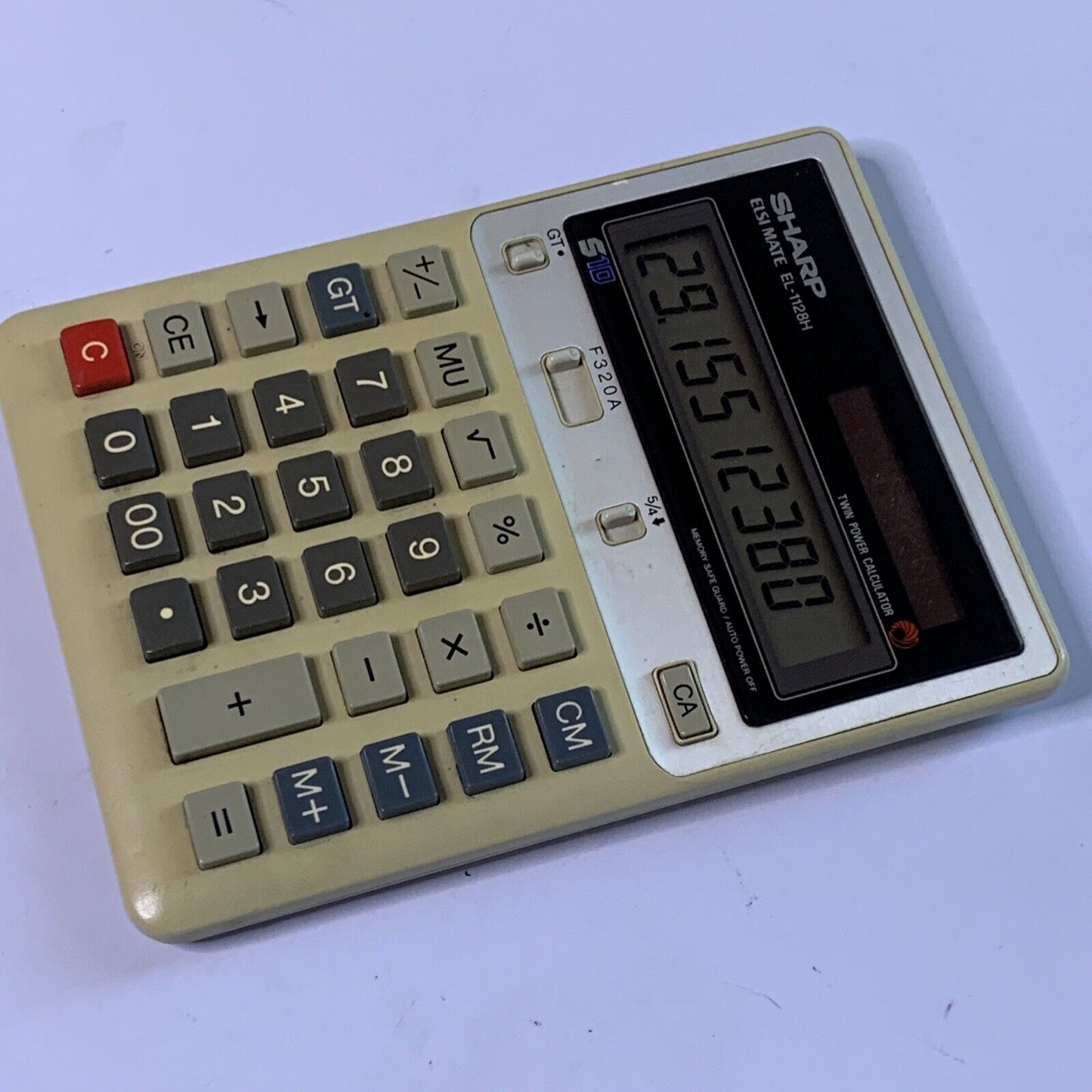 Sharp Elsimate EL-1128H Twin Power Solar Calculator Vintage
