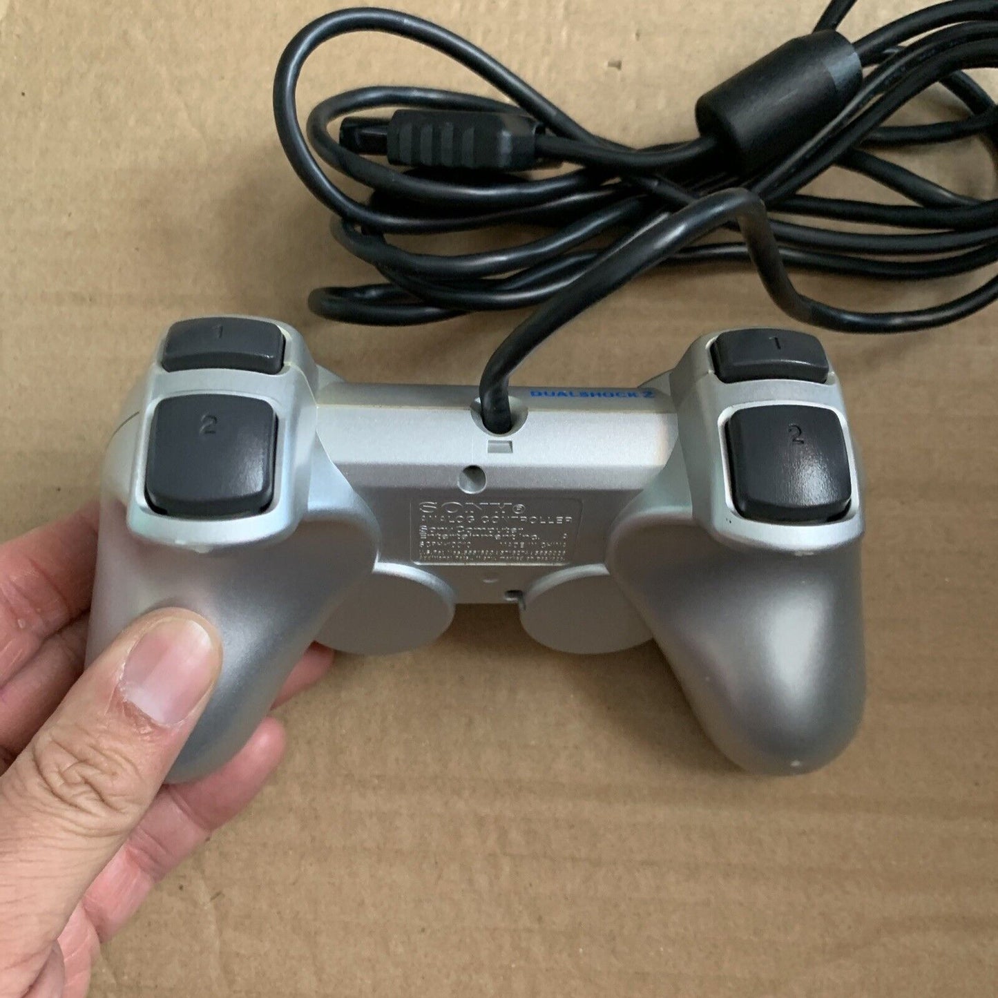 Official Sony PS2 PlayStation 2 Silver DualShock 2 Controller SCPH-10010 Genuine