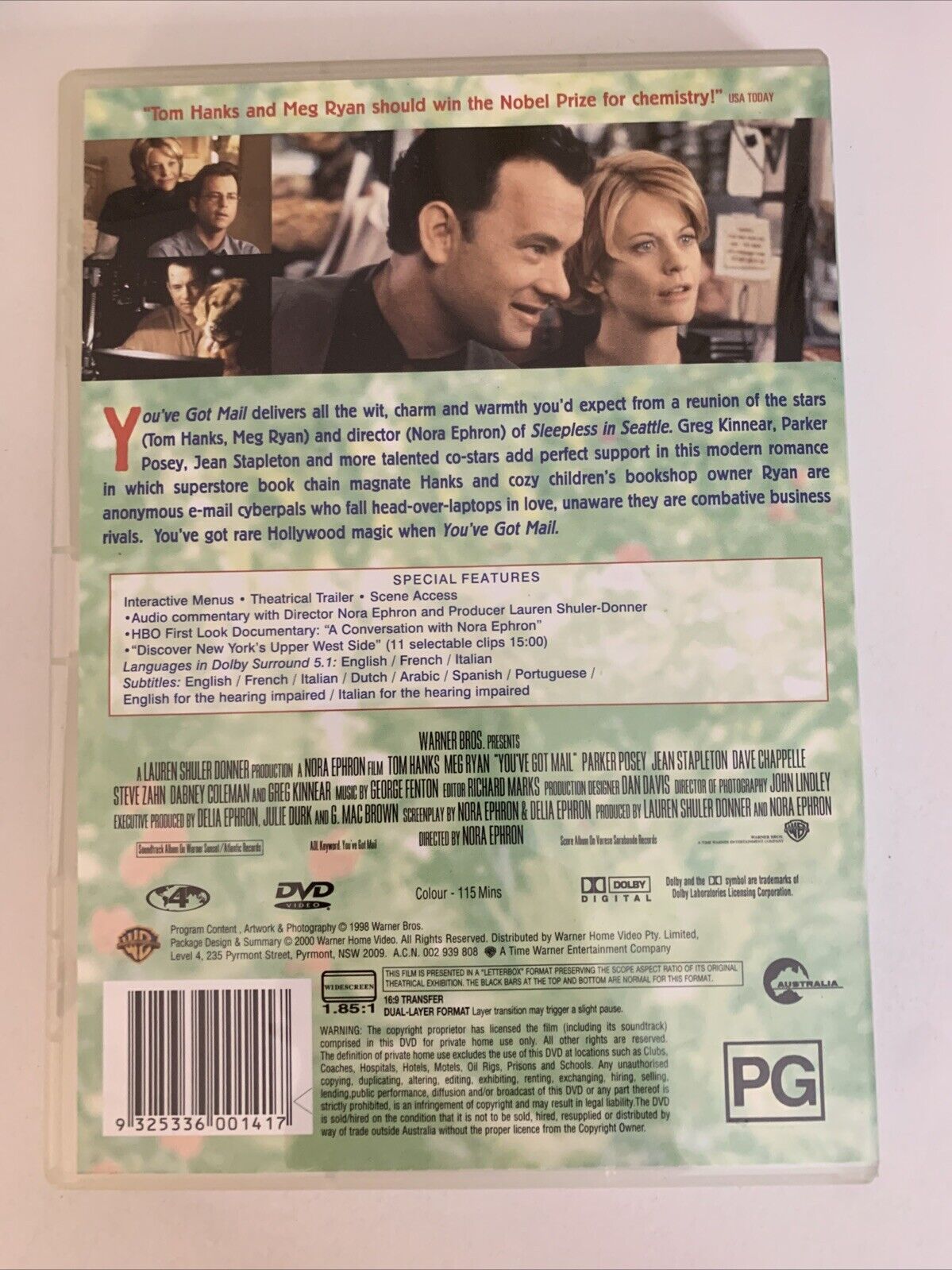 You've Got Mail (DVD, 1998) Tom Hanks, Meg Ryan Region 4