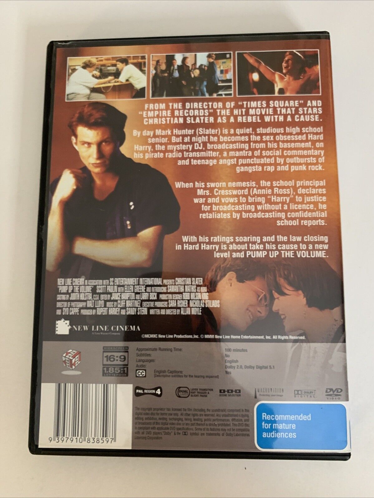 Pump Up The Volume (DVD, 1990) Christian Slater Region 4