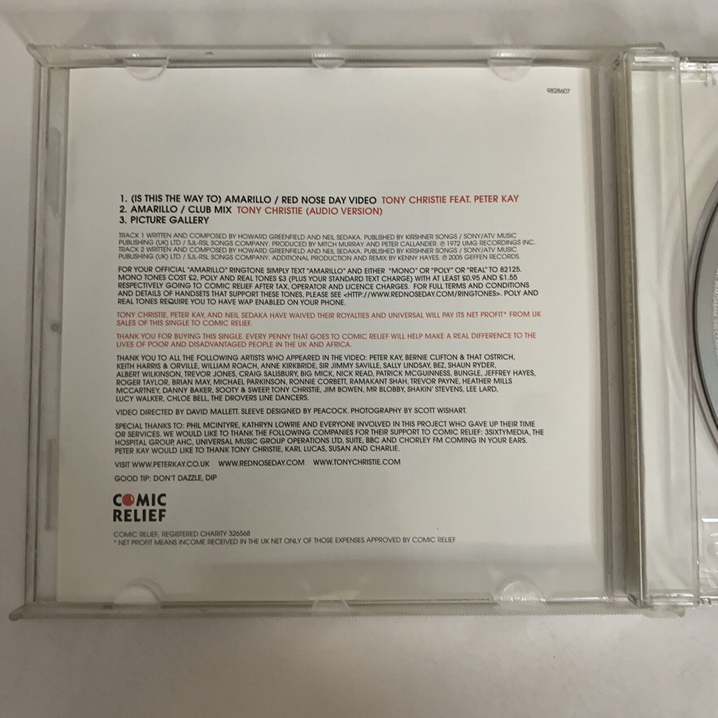 Tony Christie Featuring Peter Kay (Is This The Way To) Amarillo (DVD, 2005)