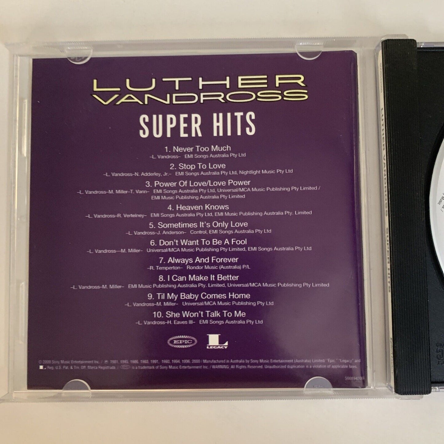 Luther Vandross – Super Hits (CD, 2000) Album