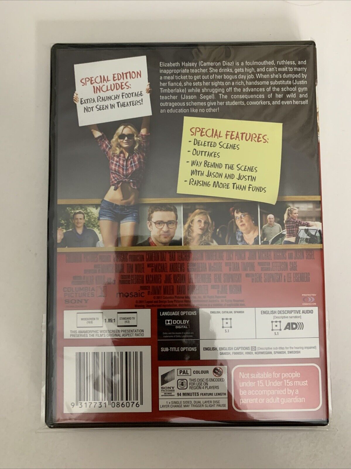 Bad Teacher (DVD, 2011) Cameron Diaz, Justin Timberlake Region 4 NEW