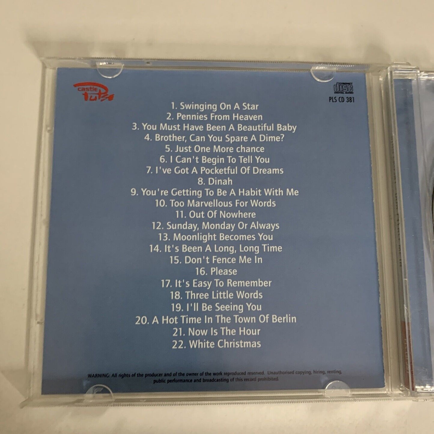 Bing Crosby – Don't Fence Me In, 22 Number One Hits (CD, 2000) Album