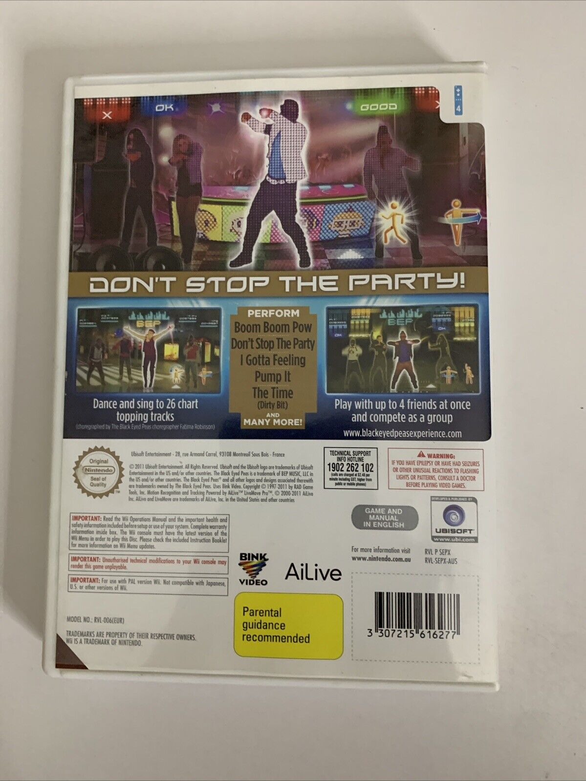The Black Eyed Peas Experience Nintendo Wii PAL 2011 Music Game Complete