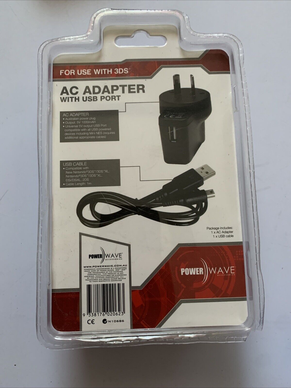 Powerwave Wall Adapter Charger Power Supply For Nintendo 3DS 2DS DSi NEW