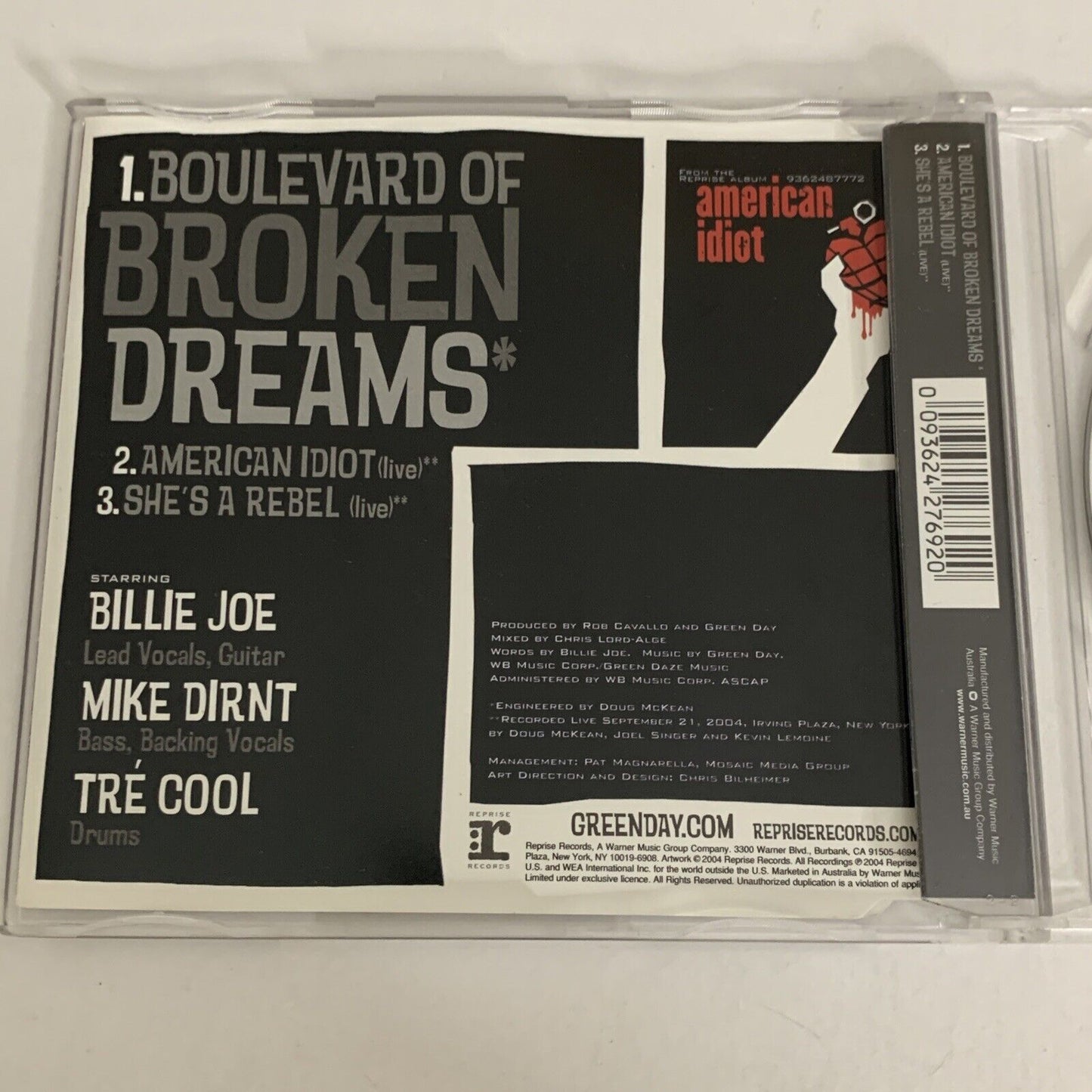 Boulevard Of Broken Dreams by Green Day (CD, 2004) Single Reprise Records