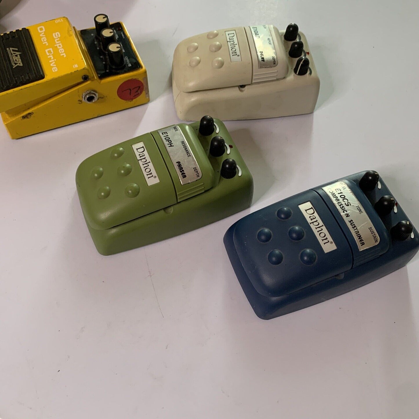 4x Guitar Pedals Vintage Lazer Super Over Drive Daphon *Untested For Parts