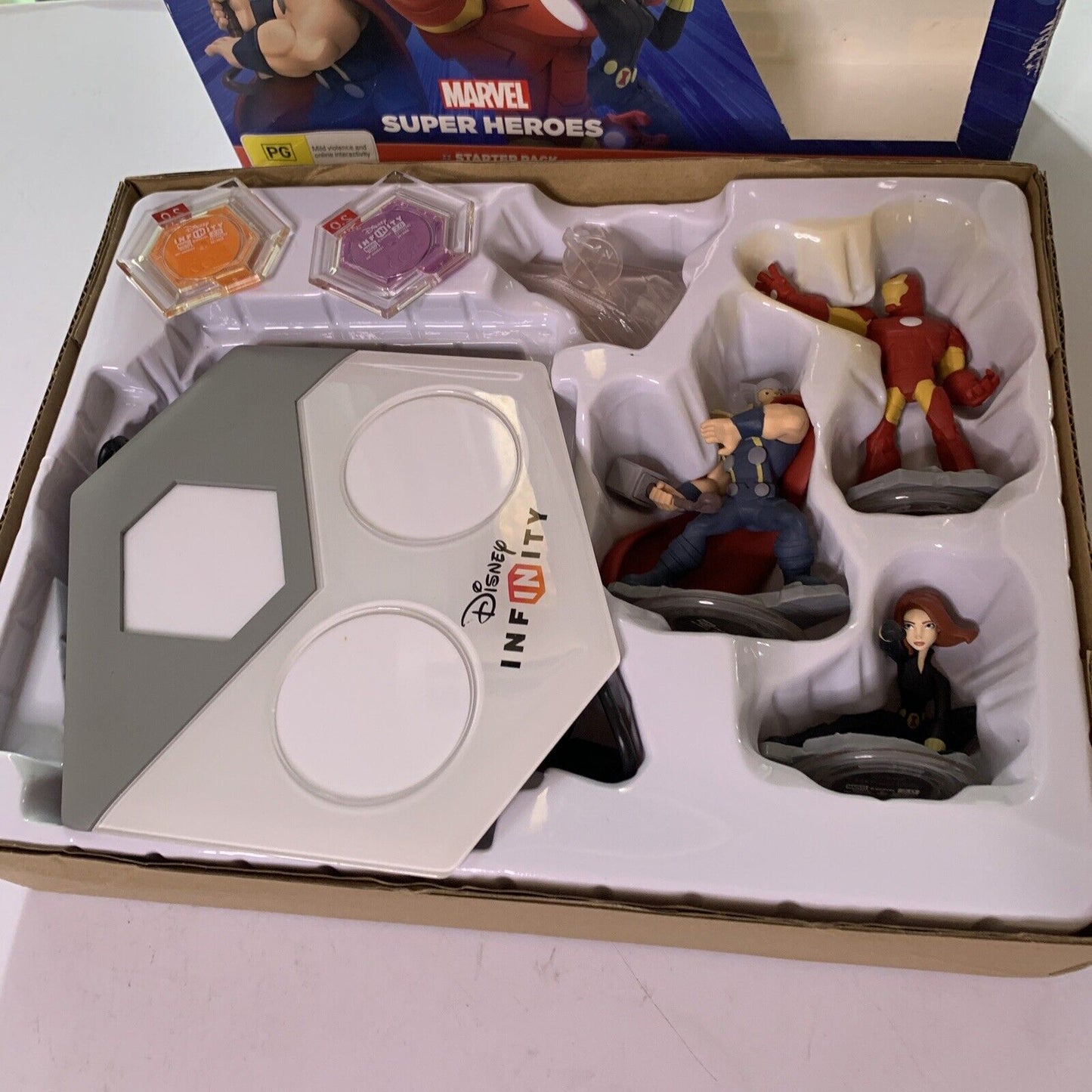 Disney Infinity Marvel Super Heroes Starter Pack Wii U Iron Man Thor Black Widow