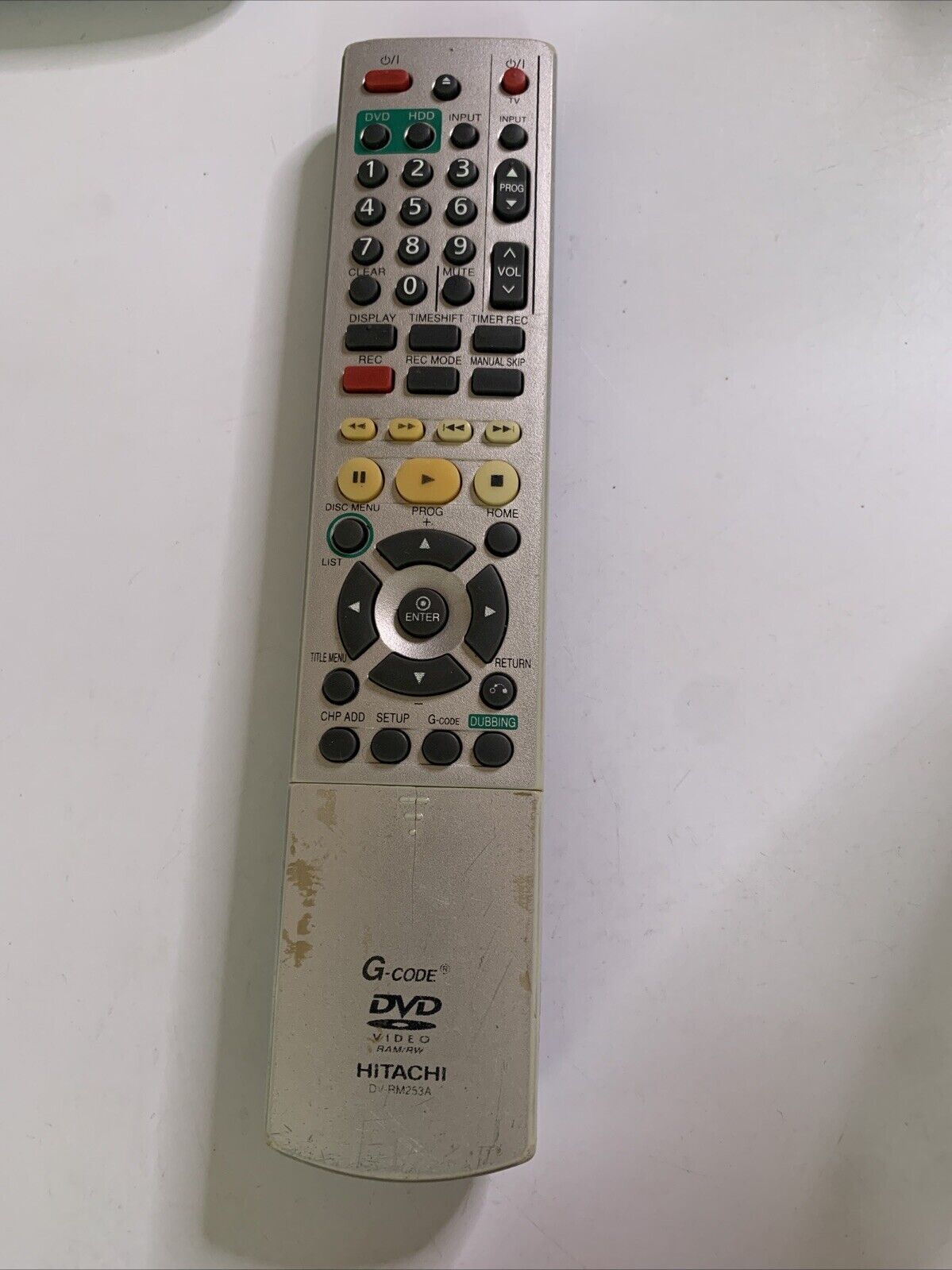 Genuine Hitachi DV-RM253A Remote Control Hitachi DVD Player TV *No Battery Lid