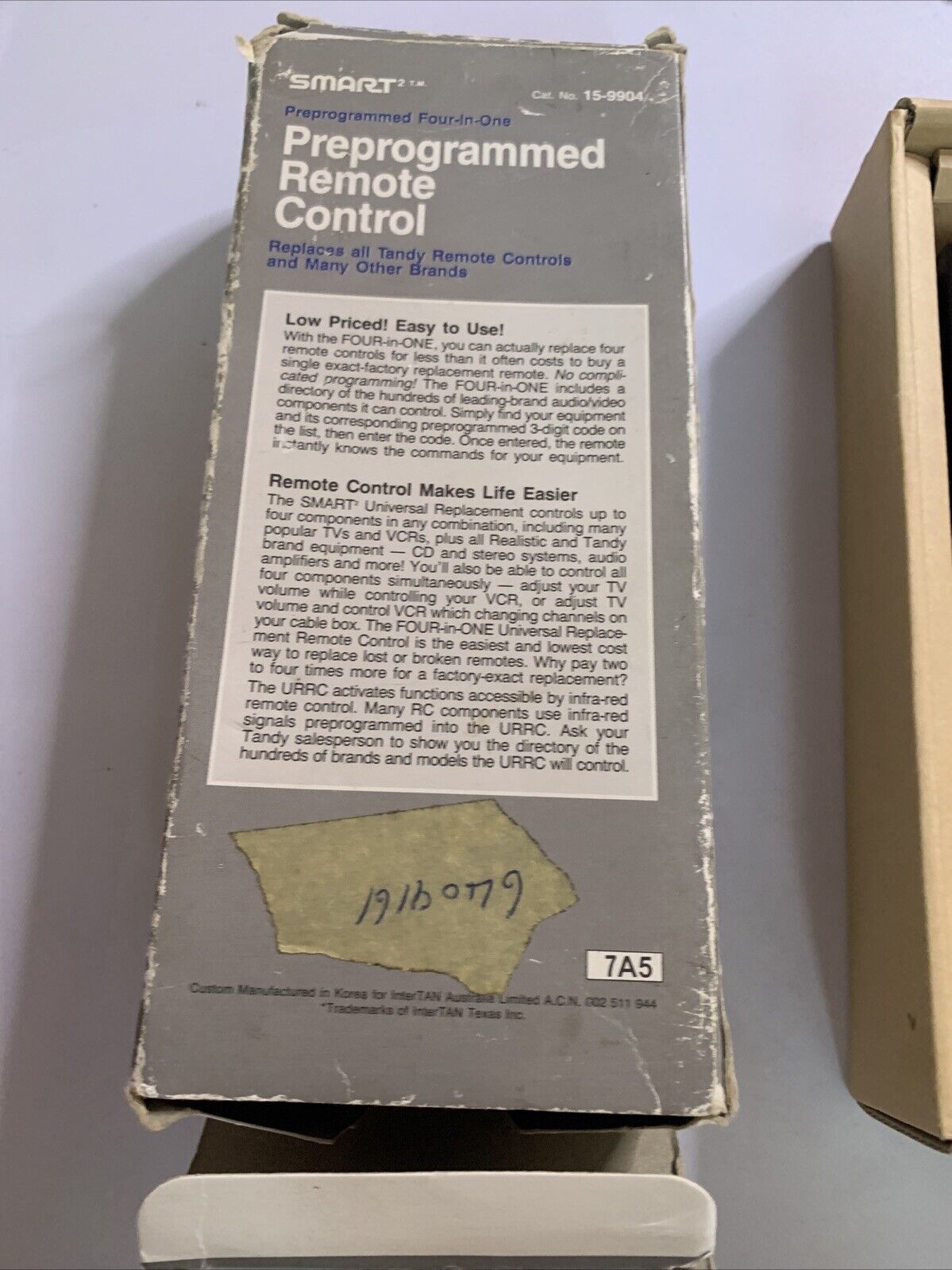 Smart Four In One Universal Remote Control 15-9904 Vintage