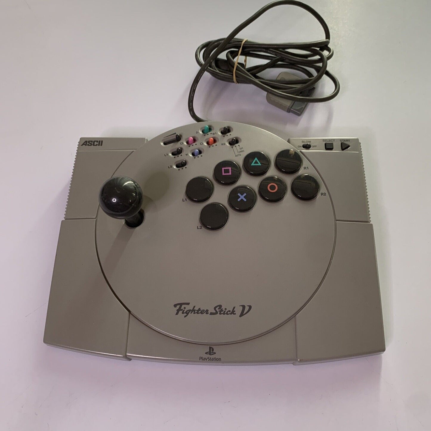 ASCII Fighter Stick V Arcade Joystick For Sony PlayStation PS1 PS2 Turbo Auto