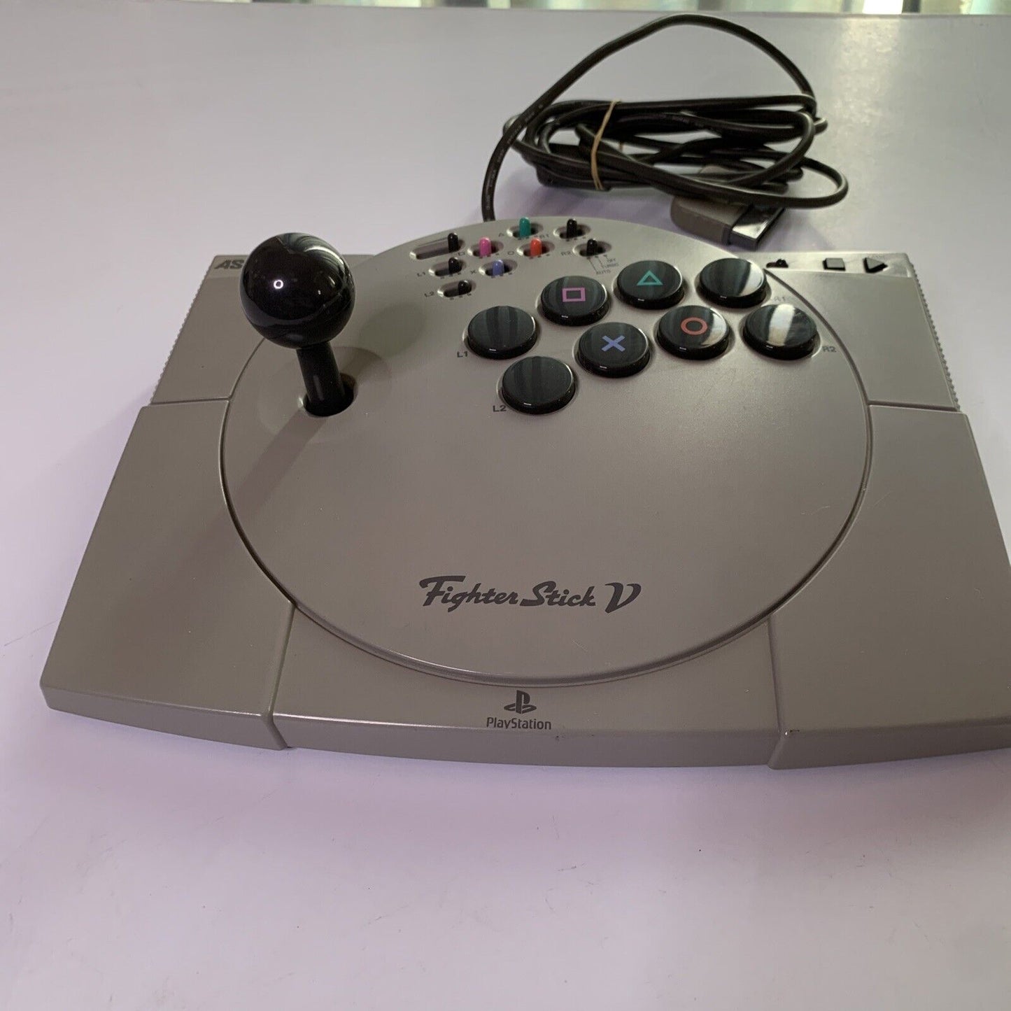 ASCII Fighter Stick V Arcade Joystick For Sony PlayStation PS1 PS2 Turbo Auto