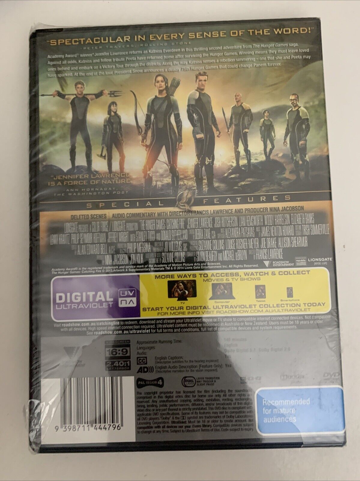 The Hunger Games: Catching Fire (DVD, 2013) Region 4 NEW Sealed